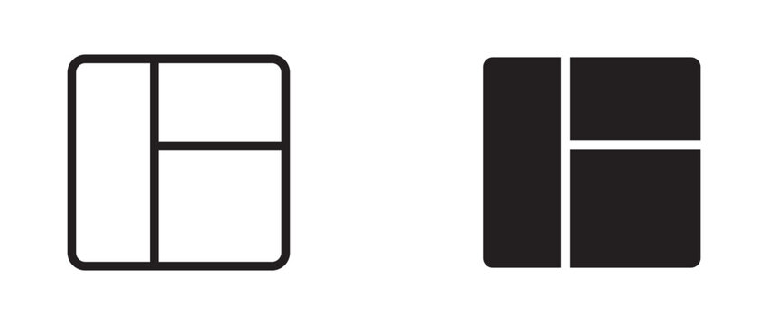 Layout Icon Set Line Style Solid Style Vector Illustration