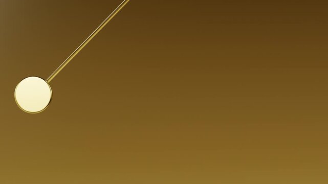 Golden Pendulum Swinging on Gold Background - Luxury Seamless Loop