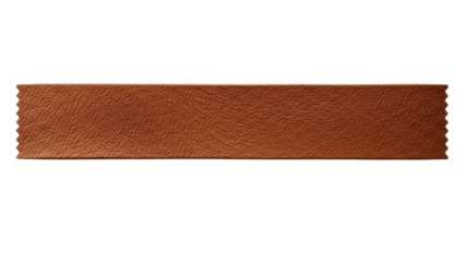 Blank leather tape strip mockup animal hide grain horizontal layout smooth finish isolated on white background