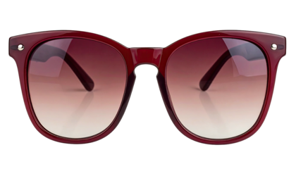 Front-facing, square-framed sunglasses in gradient colors, showcasing the glasses' style