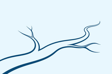 Obraz premium Vector abstract branch with blue lines on light blue background
