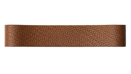 Blank leather tape strip mockup animal hide grain horizontal layout smooth finish isolated on white background