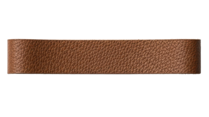 Blank leather tape strip mockup animal hide grain horizontal layout smooth finish isolated on white background