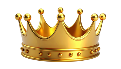 Gleaming golden crown with ornate design, set against a black backdrop