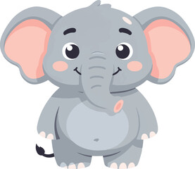 Obraz premium Adorable Baby Elephant Cartoon Character