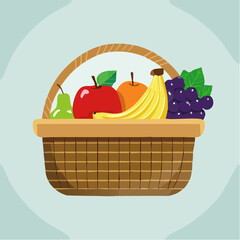 basket with fruit