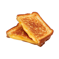 A delicious grilled cheese sandwich on transparent background