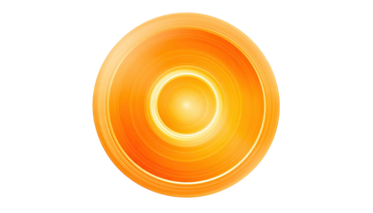 Glowing circular design with concentric rings, emanating warmth against a stark black backdrop