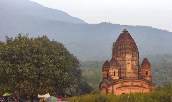 The Pancharatna temple of Gar Panchakot near Panchakot Hill in the Purulia District of West Bengal, India.