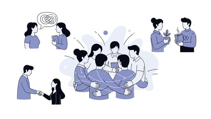 People collaborating and communicating effectively in a meeting setting with diverse individuals
