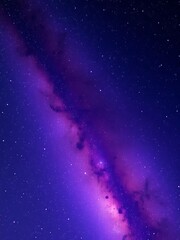 A luminous band of stars, the Milky Way, bathed in a gentle violet aura, against the infinite universe, ethereal, cosmic