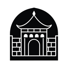 Obraz premium Traditional Courtyard Wall Icon
