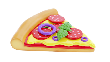 3D Render of a Sliced Pizza with Toppings
