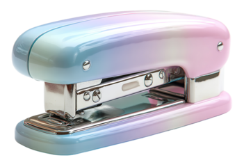 This cut out element showcases a bubble style stapler with a soft, swollen form. It features a shiny surface and fits well in various office settings. Ideal for everyday tasks