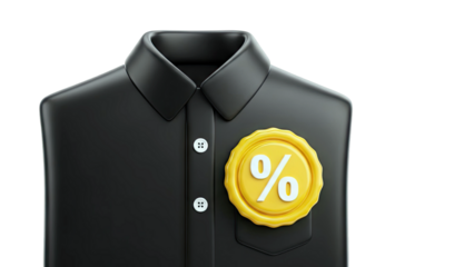 Black Shirt with Percentage Discount Emblem