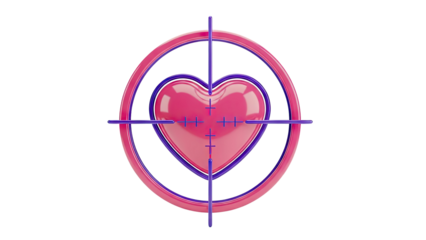 Pink Heart Targeted by Crosshairs