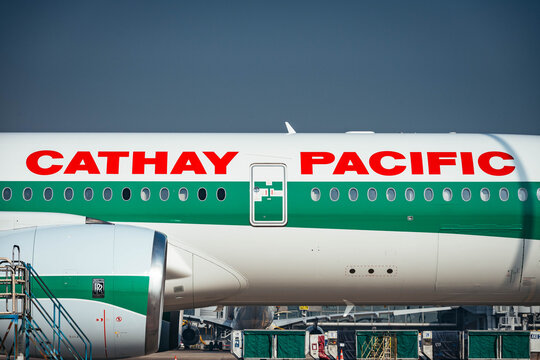Cathay Pacific&rsquo;s Airbus A350 features a striking retro green-and-white &ldquo;lettuce leaf sandwich&rdquo; livery, celebrating the airline&rsquo;s 80th anniversary on 02 Jan, 2026 in Hong Kong
