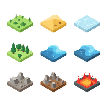 Collection of 3D Landscapes and Terrain Types.