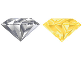 Fototapeta premium Diamonds gold and silver Colors. Vector of Jewels.