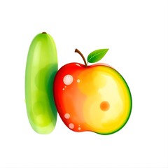 3D watercolor fruits