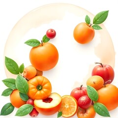 3D watercolor fruits