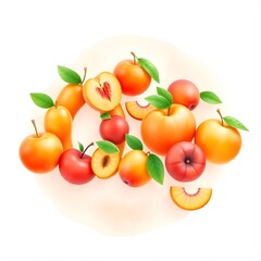 3D watercolor fruits