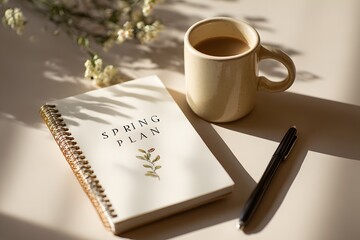 Spring Morning Workspace With Sunlight