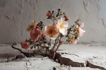 Women Empowerment Growth Concept With Flowers