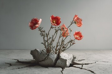 Women Empowerment Growth Concept With Flowers