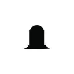 Obraz premium Gravestone silhouette vector flat illustration design.