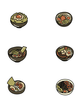 Vector illustration of a set of pizza