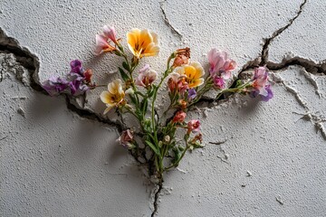 Women Empowerment Growth Concept With Flowers