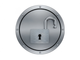 Open lock icon isolated on transparent background