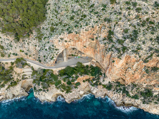 Aerial view, Spain, Balearic Islands, Mallorca, Capdepera, Cuevas de Arta and Platja de Canyamel