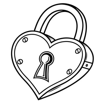 A single heart-shaped balloon on a string, minimalist thin line art vector. Floating effect, clean black lines, isolated on white, party and love theme.