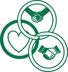 Flat engagement connection icon flat green vector illustration