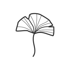 Ginkgo Tree Floral Design: Hand-Drawn Botanical Illustration
