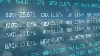 On start codes floating streaming percentage values shifting through peaks conveying live updates