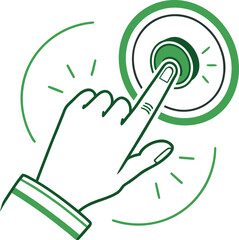 Flat user interaction click icon green vector vector illustration