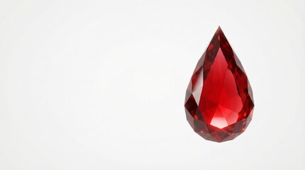 Fototapeta premium Red Gemstone Drop Teardrop Jewelry Crystal. Concept featuring red gemstone, teardrop, jewelry, crystal, faceted.