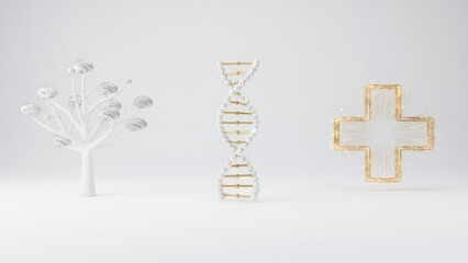 Obraz premium Symbolic Representation of Health and Genetics Dna Tree Medical. Concept featuring health, genetics, dna, tree, medical.