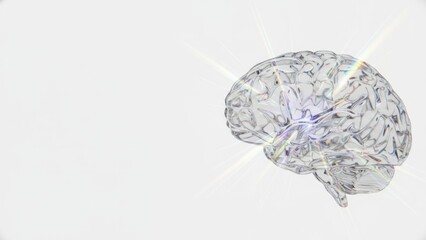 Transparent Brain Illustration Artistic Sparkling White Background. Concept featuring brain, transparent, artistic, sparkling, white background.