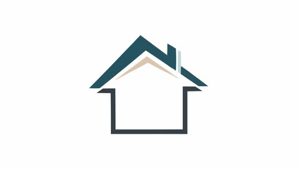Fototapeta premium Simple stylized house icon with clean lines and modern design.