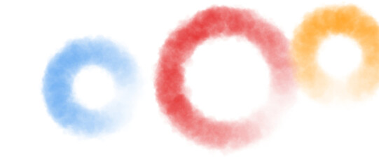 Three circular shapes appear against a white background. The circles are composed of soft