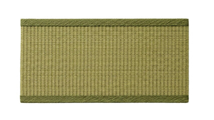Japanese tatami straw mat fragment isolated on transparent background