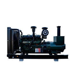 a large industrial diesel generator with various components