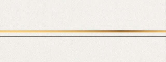 Obraz premium Minimal white background with thin horizontal champagne gold line, elegant luxury branding style, wide panoramic composition, large space
