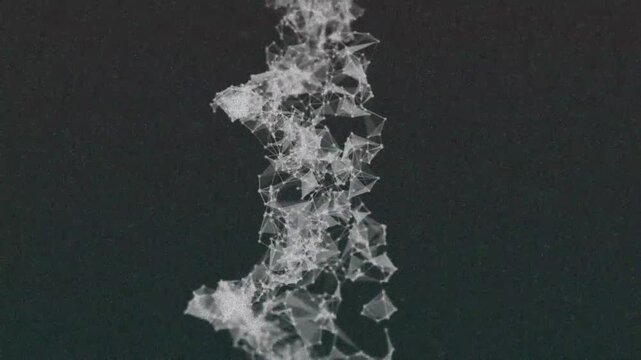 Animation of white dots over green and pink circles