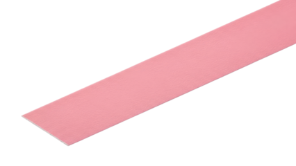 Blank soft pink tape strip mockup matte paper finish diagonal strip clean cut isolated on white background