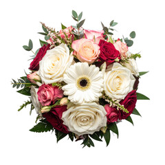 Romantic flower bouquet isolated on white background